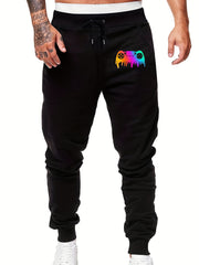Gamepad Print Men's Sweatpants Drawstring Pockets Jogger Loose Casual Pants