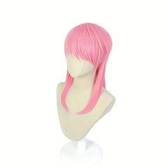 Pink Anime Wig Heat Resistant Synthetic Wig Wig Cap Set
