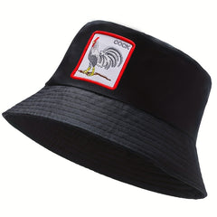Animal Embroidery Fisherman's Hat Sunscreen Casual Hat