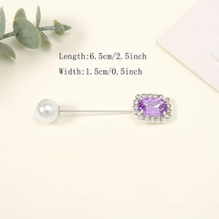 4pcs Crystal Metal Scarf Pin Rhinestone Silvery Shawl Buckle Safety Pins