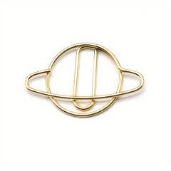 10pcs Planet Creative Paper Clip Golden Metal Paper Clip Rose Golden
