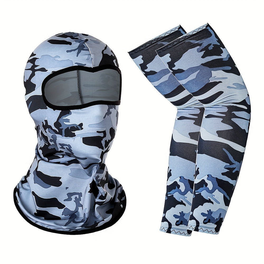 Stylish Summer Outdoor Riding Mask Ice Silk Sleeve Set