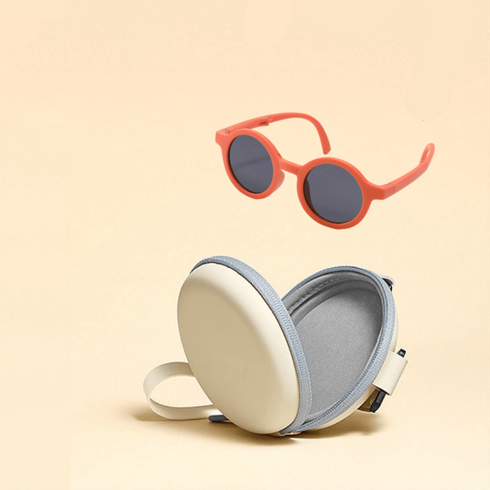 Girls Foldable Round Frame Sunglasses For Kids