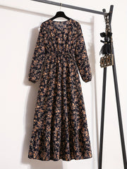 Floral Print Long Sleeve Dress for Women