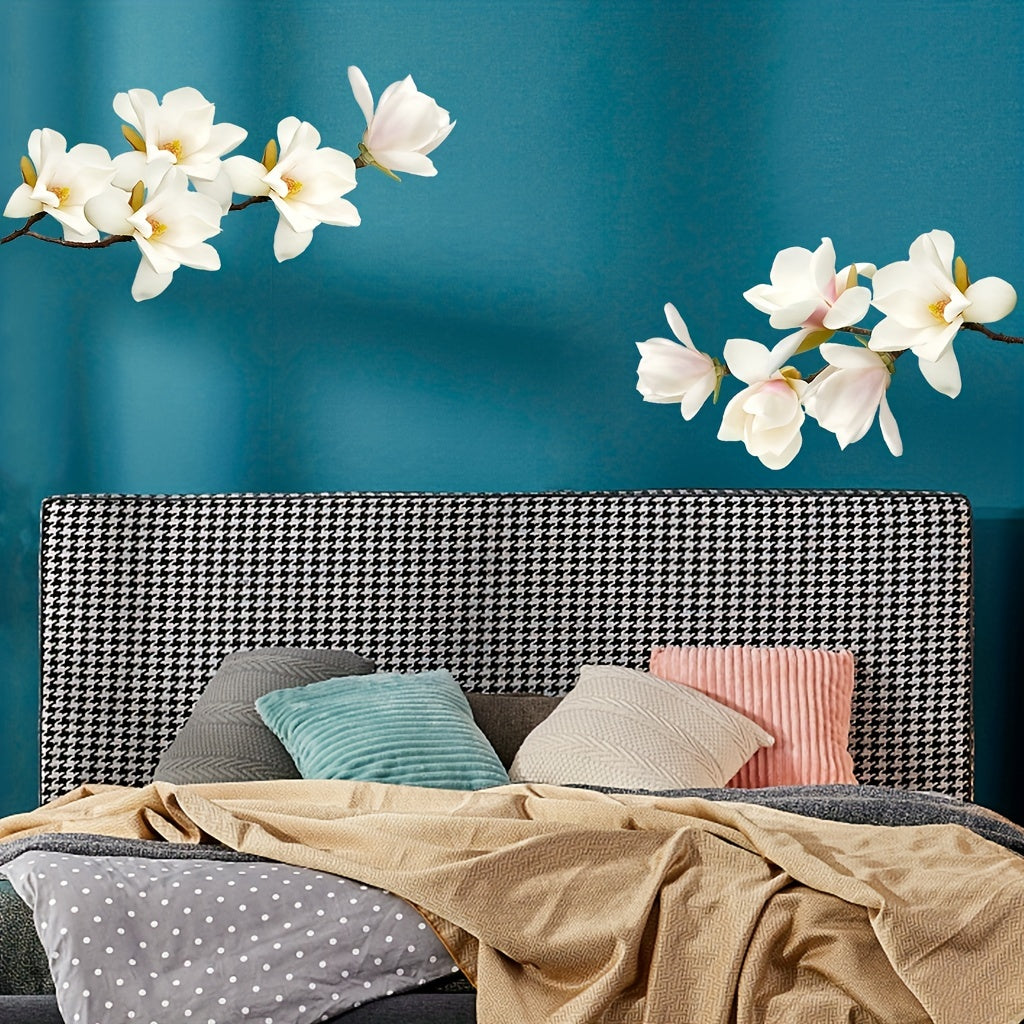 2pcs Orchid Wall Stickers PVC Self Adhesive Removable Living Room Bedroom