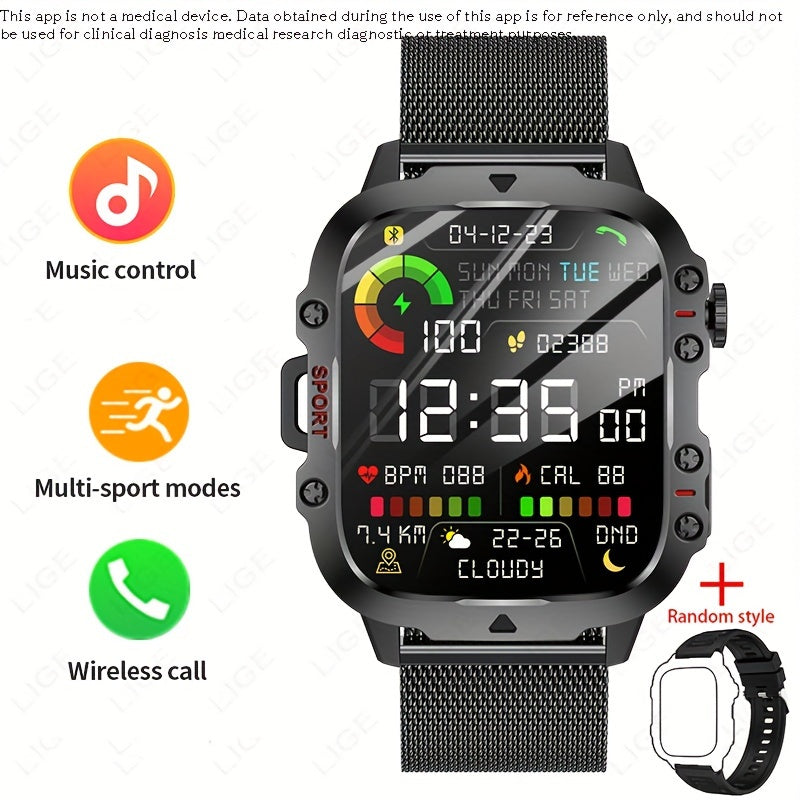 4.98 cm Smart Watch Full Touch Screen Fitness Tracker Waterproof Alarm Clock