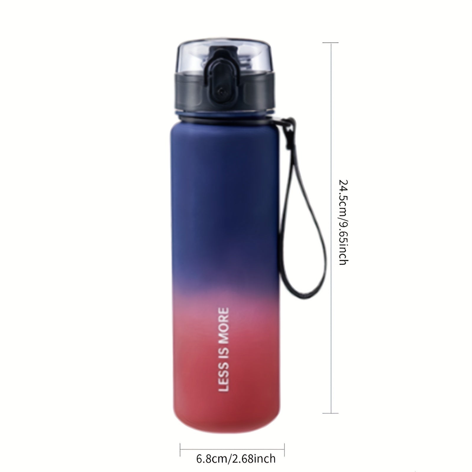 650ml Gradient Frosted Plastic Water Bottle Lightweight Leakproof Cup