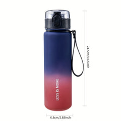 650ml Gradient Frosted Plastic Water Bottle Lightweight Leakproof Cup