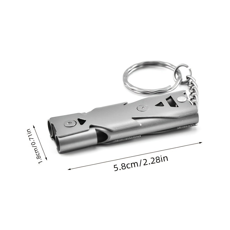 High Decibel Whistle Stainless Steel Keychain Pipe Outdoor Emergency Tool
