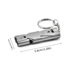 High Decibel Whistle Stainless Steel Keychain Pipe Outdoor Emergency Tool