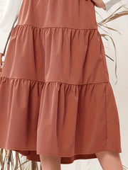 Pleated Tiered Skirt Spring & Summer Casual Women's Clothing