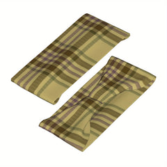 Vintage Plaid Headband Beige Brown Gray Purple Hairband for Women