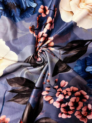 Floral Print High Rise Stretch Maxi Skirt