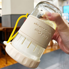 500ml Glass Water Bottle With Leather Case