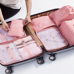7PCS Travel Clothes Packing Cube Portable Luggage Storage Bag