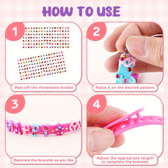 DIY Bracelets Jewelry Making Kit with Charm Stickers Girls Kids