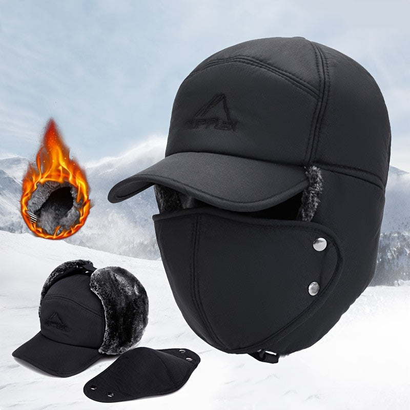 Thickened Velvet Trapper Hat for Men and Women - Windproof Winter Ski Hat