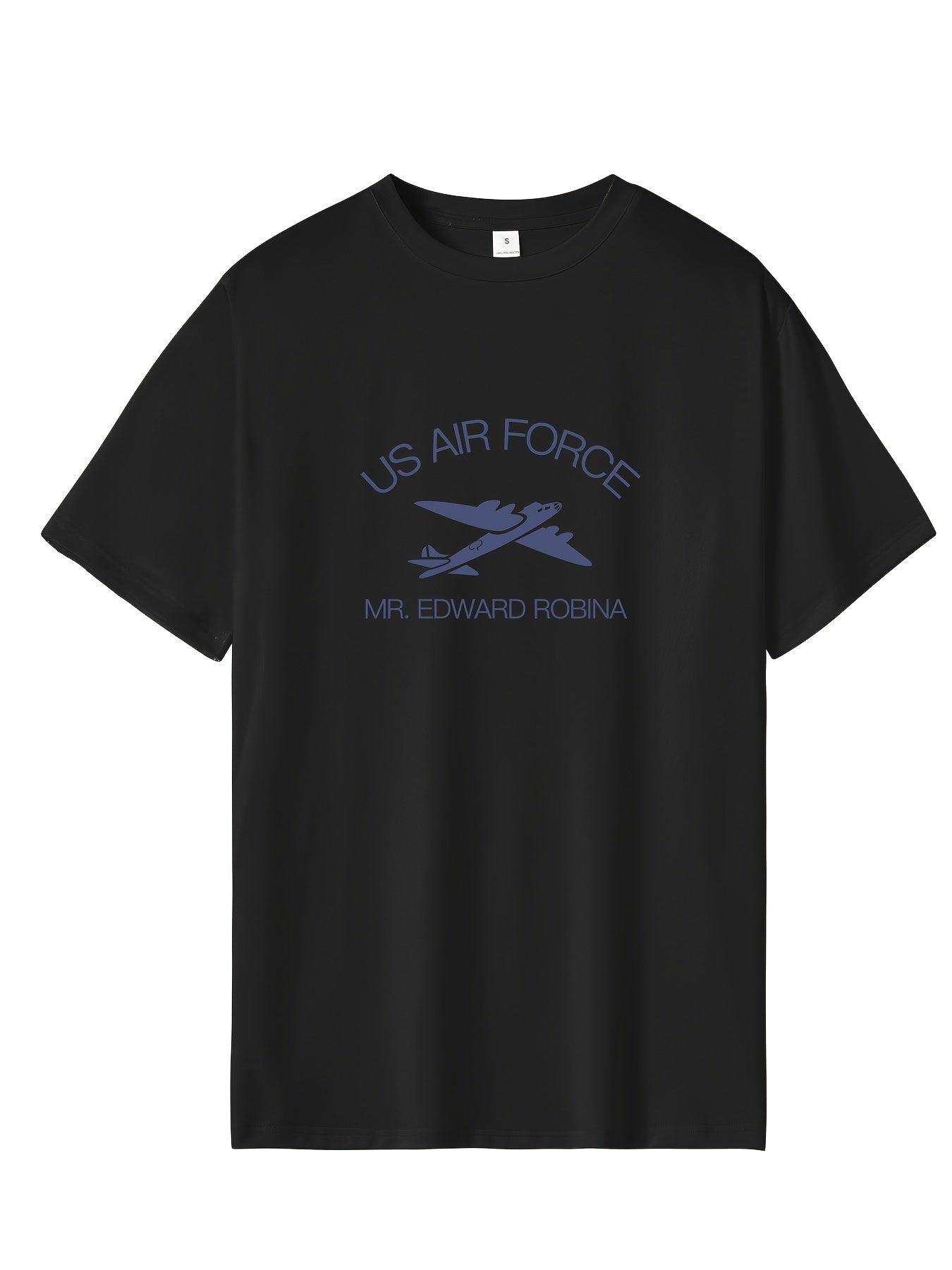 Plane Pattern Leisure Sports T shirt Men's Casual Street Style Stretch Tee Shirt