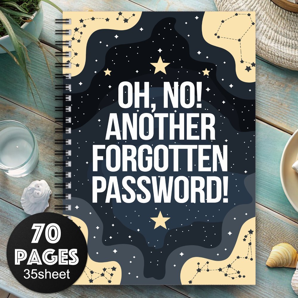 Elderly Friendly Spiral Password Notebook with Hardcover