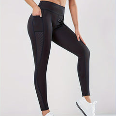 Mesh Stitching Sports Leggings High Stretch Hip Lifting