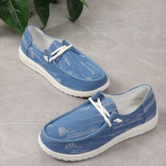 Women's Canvas Lace Up Outdoor Shoes Lightweight Comfortable Sneakers