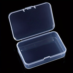 6pcs PP Plastic Transparent Storage Box Rectangular Organizer with Hinged Lid