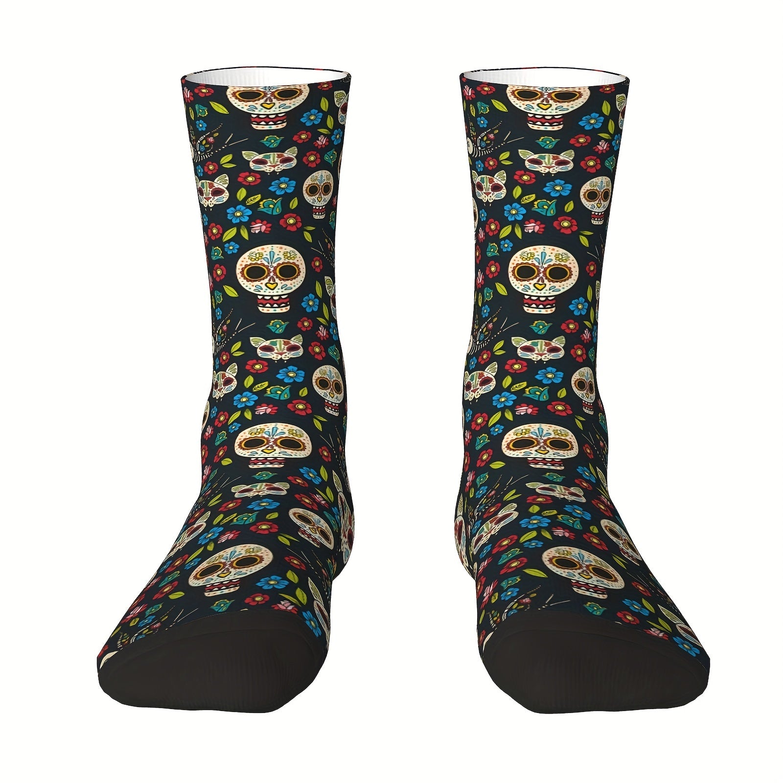 Mexican Skulls Crew Socks Hip Hop Crazy Outdoor Sports Funny Socks