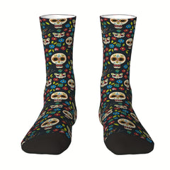 Mexican Skulls Crew Socks Hip Hop Crazy Outdoor Sports Funny Socks