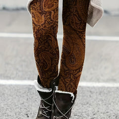 Retro Leggings Women's Paisley Print High Stretch Leggings
