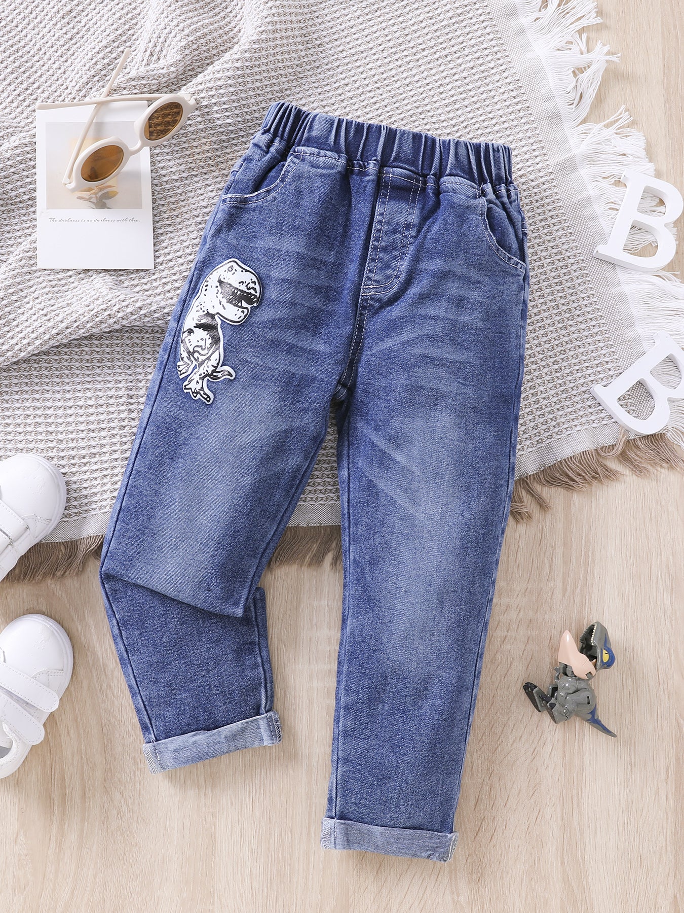 Boys Dinosaur Print Jeans For Kids