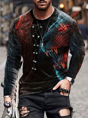 Lion 3D Print Men's Long Sleeve Novelty T-Shirt