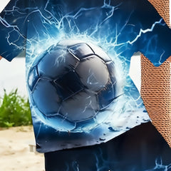 Lightning Football Tee for Boys 3D Digital Print
