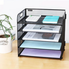 5-Layer Mesh Desktop File Organizer with Sliding Tray