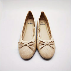 Women's Bowknot Ballet Shoes Slip On Quilted Lightweight Walking Shoes
