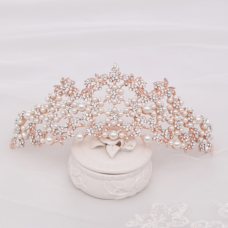 Silvery Tiara Crowns Crystal Headband Princess Rhinestone Crown