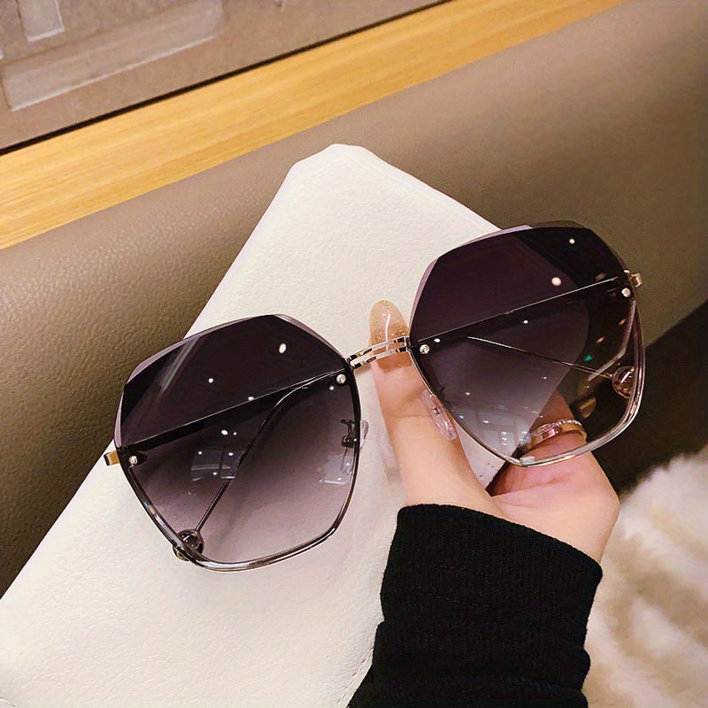 Gradient Frameless Sunglasses - Stylish Metal Sunshade Eyewear