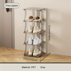 Folding Shoe Rack Stackable Shoe Storage Shelf Space Saving Organization