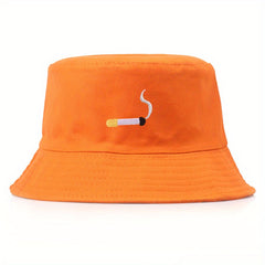 Cigarette Embroidery Bucket Hat Men's Street Basin Hat