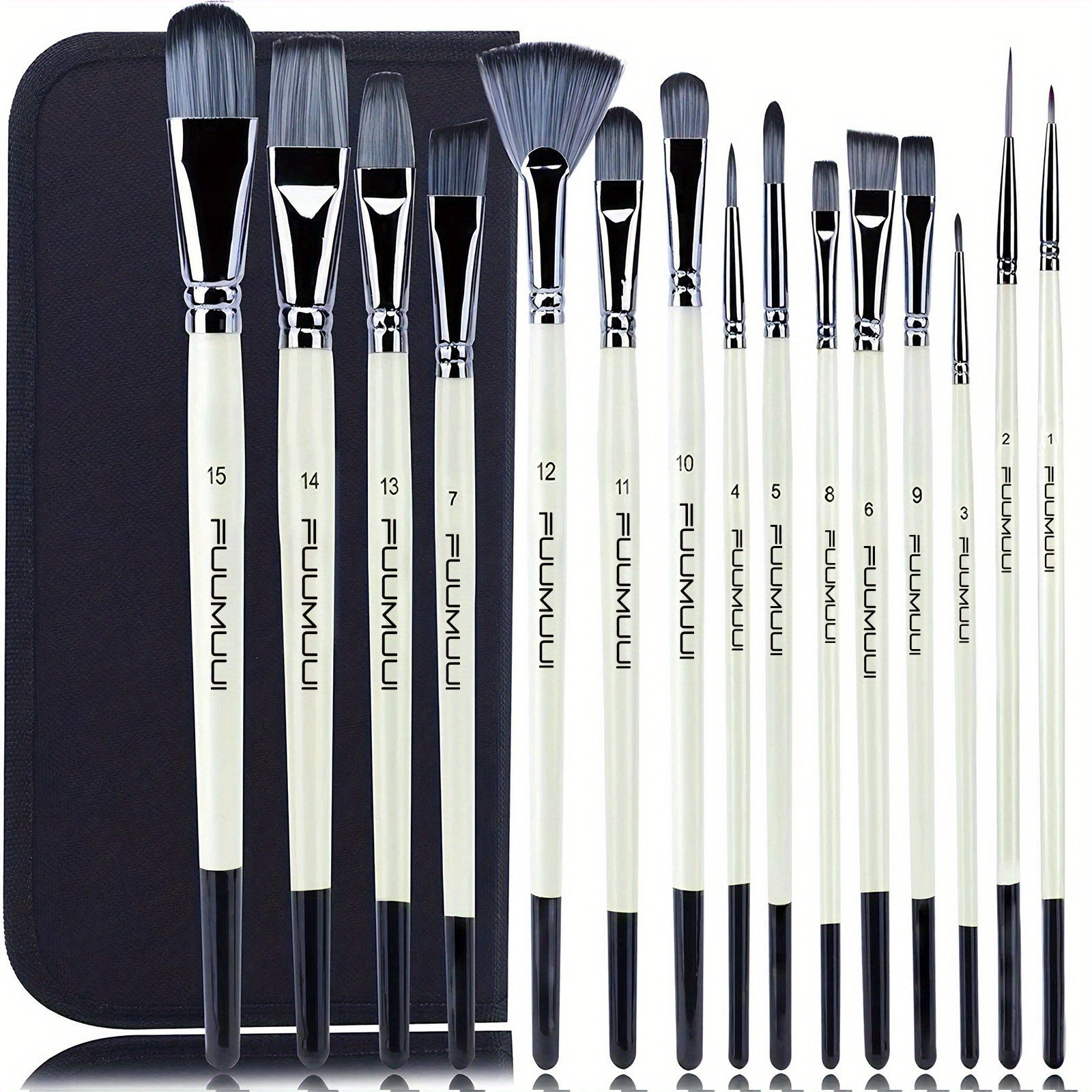 15pcs Paint Brushes Acrylic Watercolor Gouache Christmas Halloween
