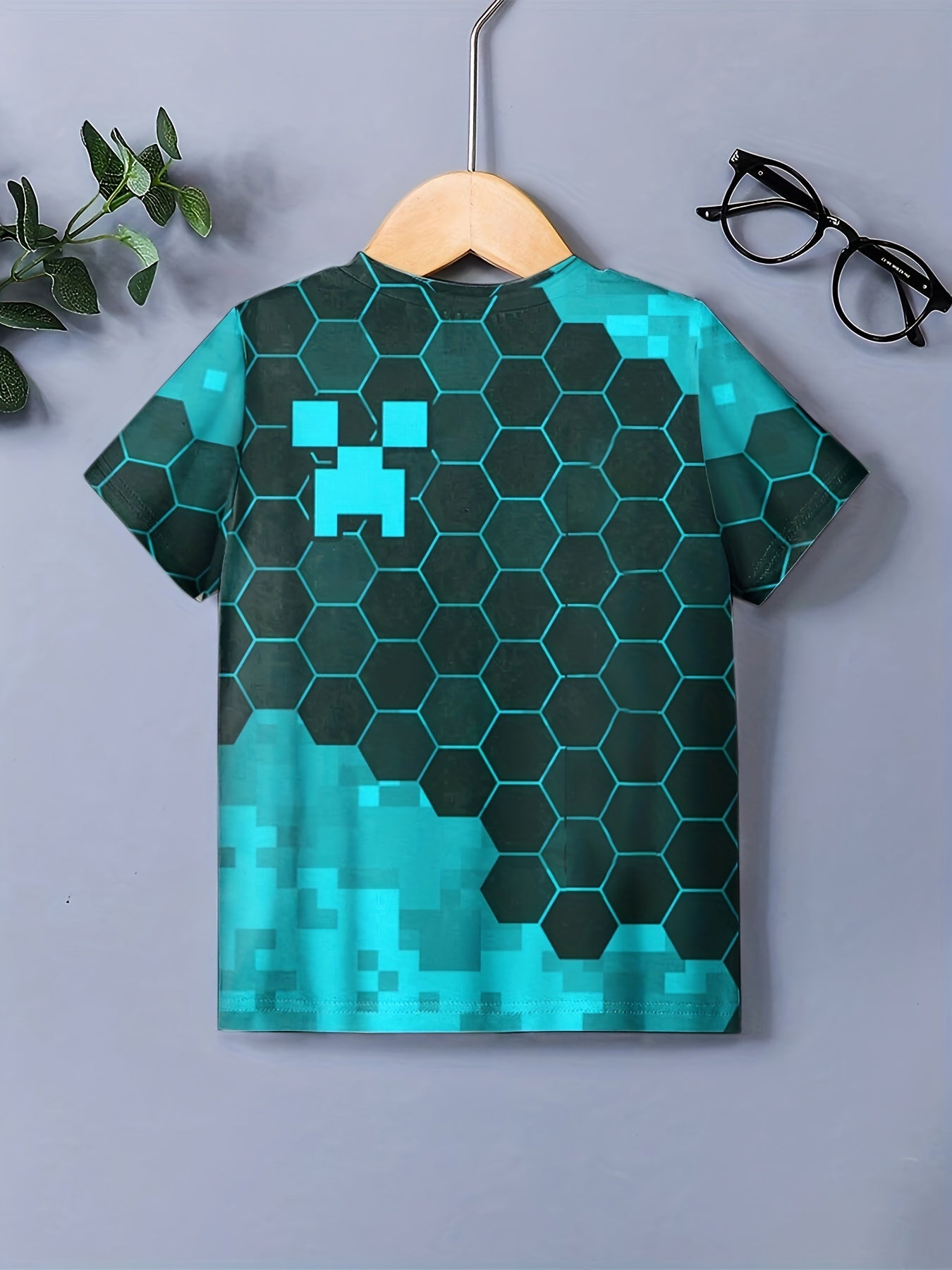 Geo 3D Print Kids T-shirt Summer Sport Lightweight Top