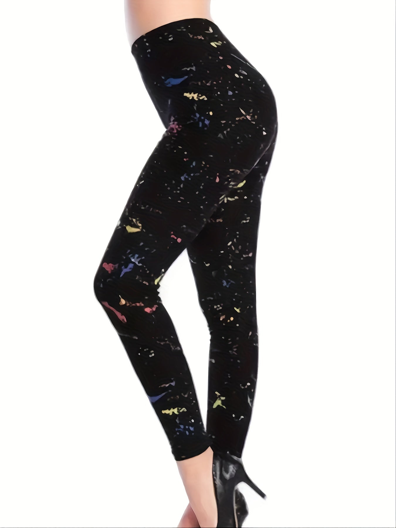 Graffiti Print Skinny Leggings Casual Women's Clothing