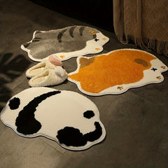 Cartoon Animal Cashmere Doorway Rug 40x60cm
