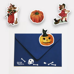 50pcs Halloween Pumpkin Witch Stickers for DIY Crafts