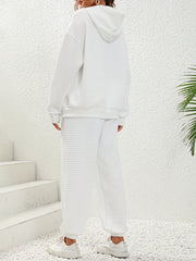 Textured Zip Up Hoodie Long Sleeve Hoodies