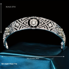 Bridal Rhinestone Silvery Headband Queen Princess Crown Head Jewelry Alloy Tiara