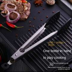 Stainless Steel Kitchen Tongs Silicone Food Clip Heat Resistant Clamp