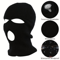 Men's Balaclava Hat Unisex Winter Warm Ski Mask 3 Hole Windproof