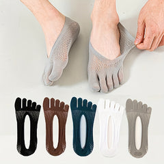 Men's No Show Tabi Toe Socks Breathable Anti-Odor Non-Slip 1 Pair