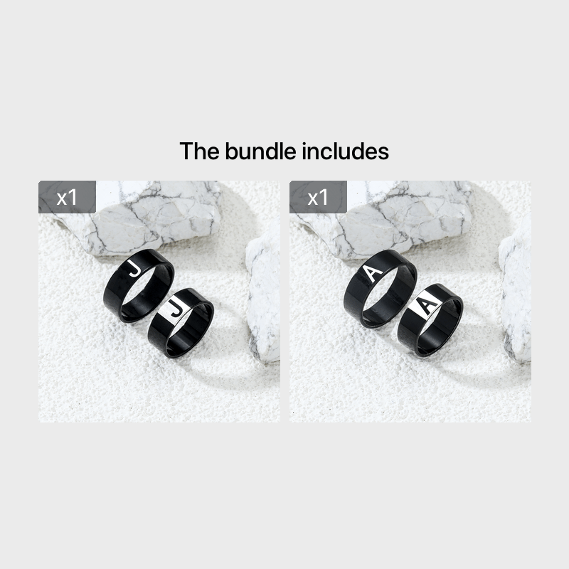 Couple Letter Rings Stainless Steel Punk Accessories Anniversary Gift