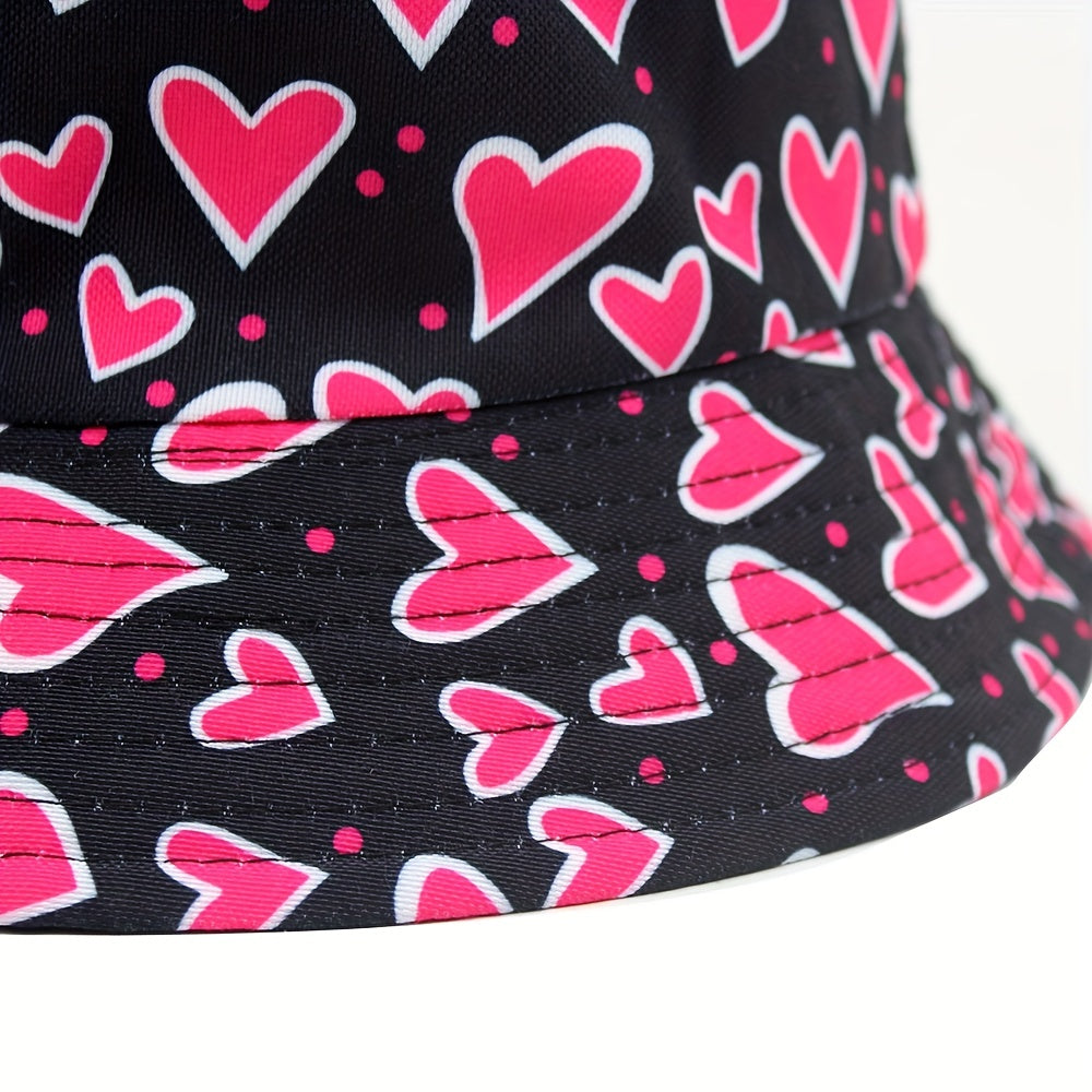 Love Graffiti Fisherman Hat Double-sided Wearing Sun Hat